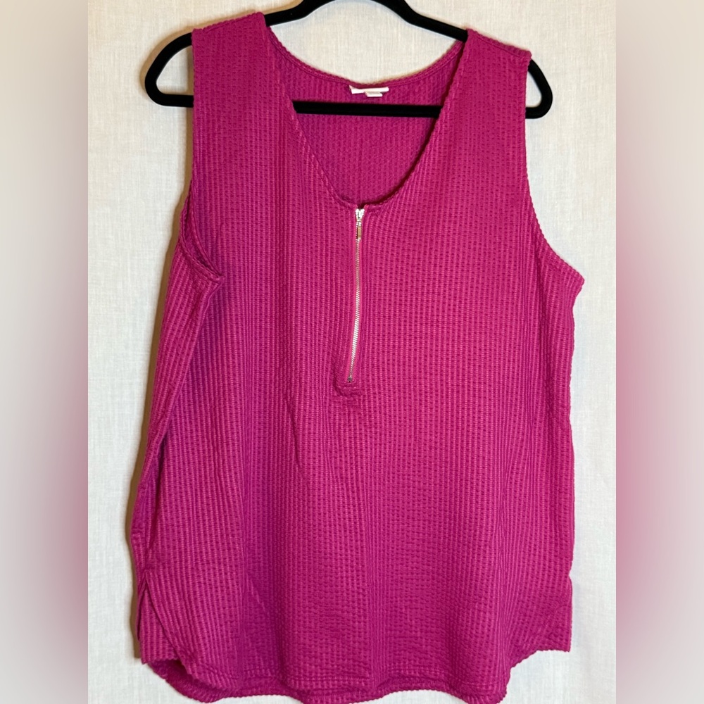 LuLaRoe Vibrant Pink Knit Rachel Top